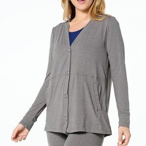 Comfort Code Cuddle Duds Gray XS Cardigan Butter Soft